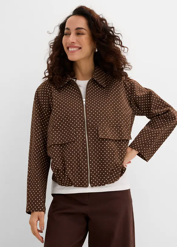 Übergangsjacke in braun von vorne (im Anschnitt) - bonprix