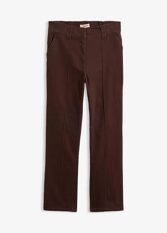 Twillhose aus Baumwoll-Mix in braun von vorne - bonprix
