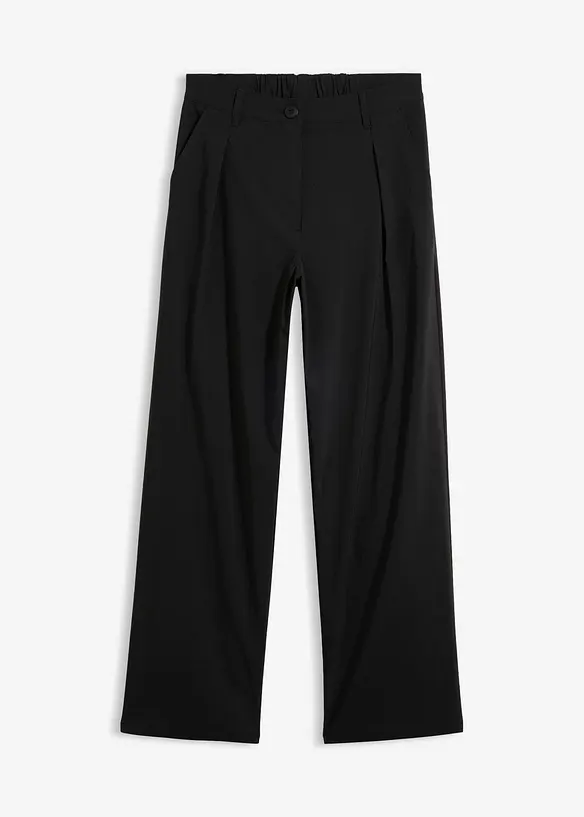 Bengalin-Hose mit Bundfalte aus Viskose-Mix in schwarz von vorne - bonprix