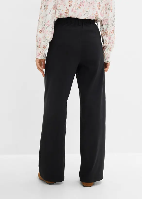 Bengalin-Hose mit Bundfalte aus Viskose-Mix in schwarz von hinten - bonprix