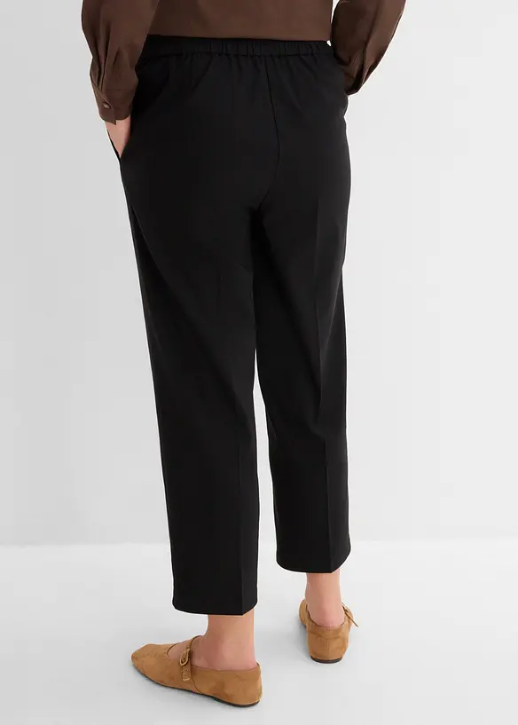 Verkürzte Bengalin-Hose aus Viskose-Mix in schwarz von hinten - bonprix