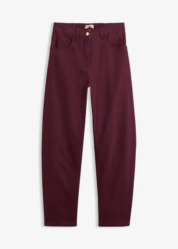 High-Waist-Barrel-Twillhose aus Baumwoll-Mix in rot von vorne - bonprix High-Waist-Barrel-Twillhose aus Baumwoll-Mix in rot von vorne - bonprix