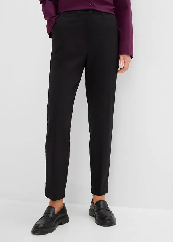 Bauchweg-Bengalin-Hose aus Viskose-Mix in schwarz von vorne - bonprix Bauchweg-Bengalin-Hose aus Viskose-Mix in schwarz von vorne - bonprix