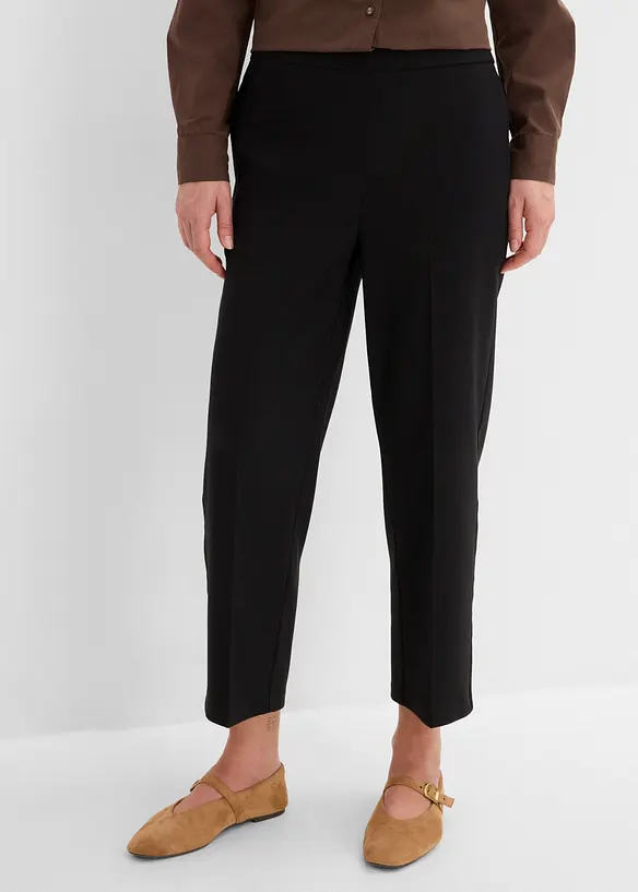 Verkürzte Bengalin-Hose aus Viskose-Mix in schwarz von vorne - bonprix