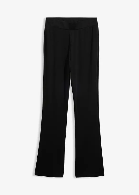 Ausgestellte Jersey-Hose in schwarz von vorne - bonprix