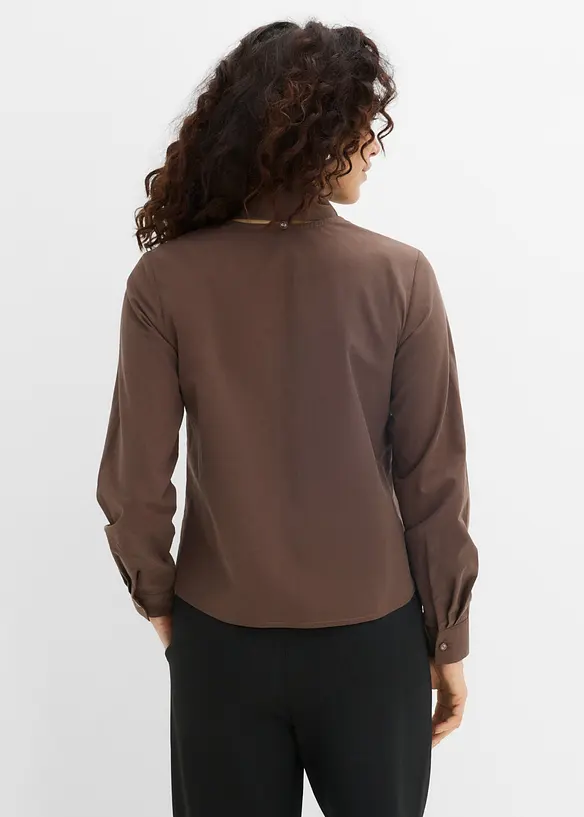Bluse mit Schaldetail in braun von hinten (im Anschnitt) - bonprix
