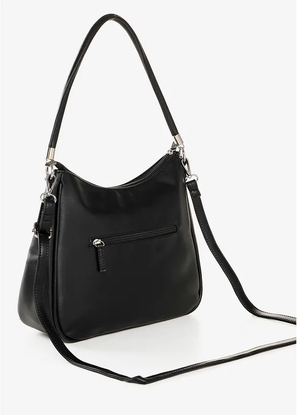 Handtasche mit Metalldetails in schwarz von hinten - bonprix