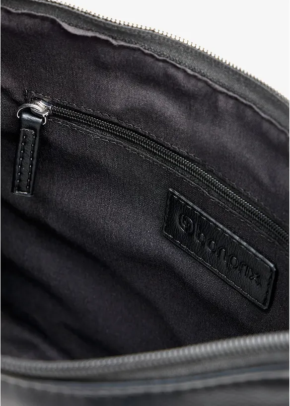 Handtasche mit Metalldetails in schwarz geöffnet - bonprix