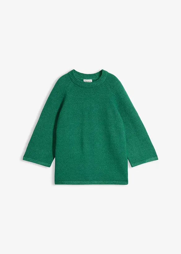 Oversized Strickshirt in grün von vorne - bonprix