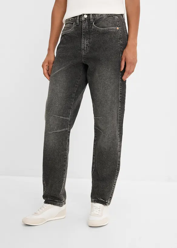 Mom Jeans High Waist in grau von vorne - bonprix