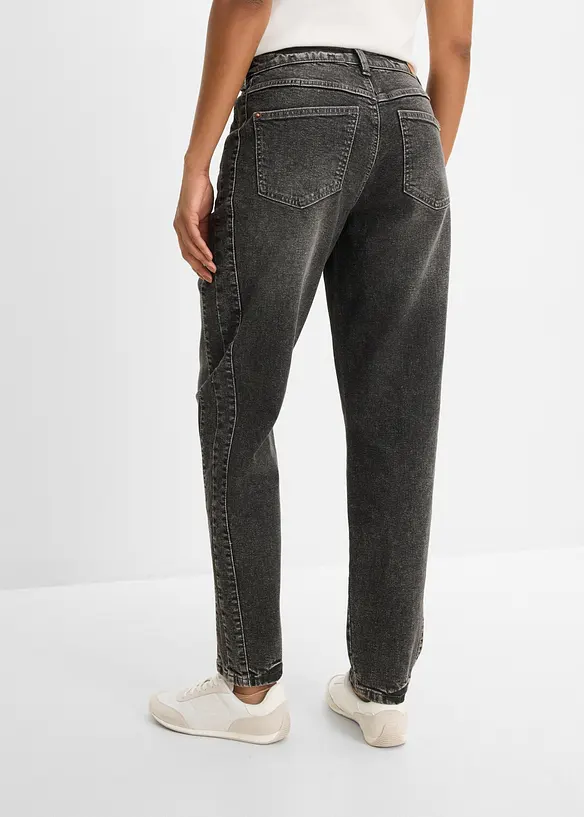 Mom Jeans High Waist in grau von hinten - bonprix