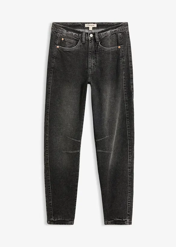 Mom Jeans High Waist in grau von vorne - bonprix