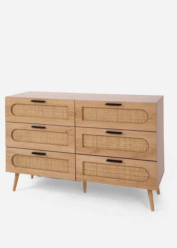 Sideboard mit Rattanschubladen in beige von vorne - bonprix