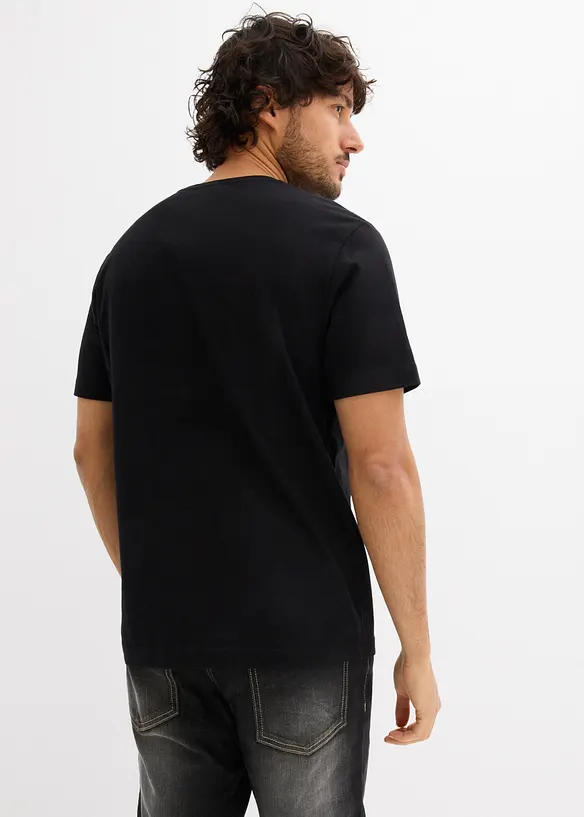T-Shirt aus reiner Bio-Baumwolle in schwarz von hinten (im Anschnitt) - bonprix