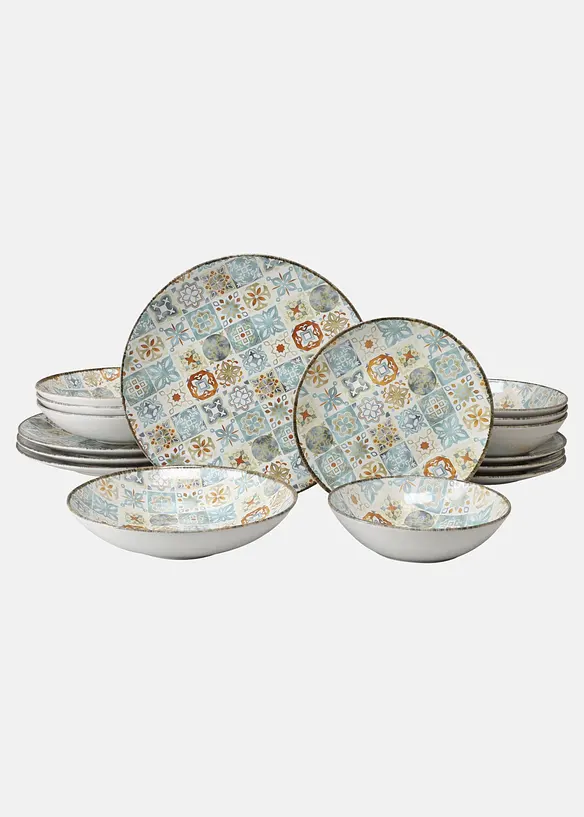 CreaTable Geschirr-Set (16 tlg.-Set) in bunt - CreaTable