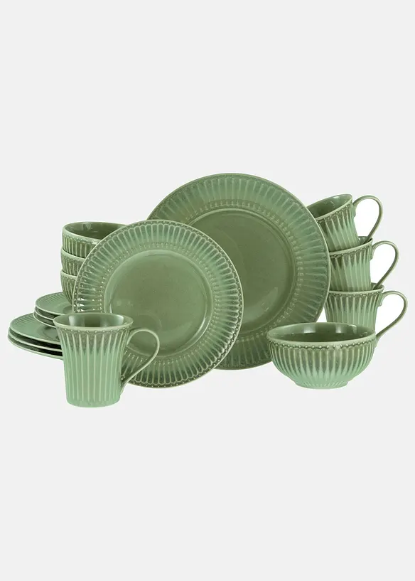 CreaTable Geschirr-Set (16-tlg. Set) in grün - CreaTable