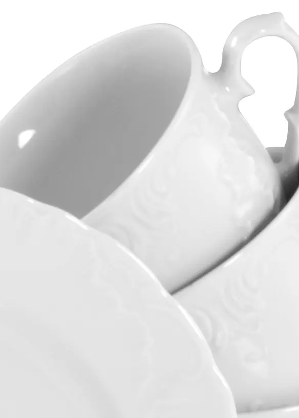 CreaTable Kaffeeservice (18-tlg. Set) in weiß (Detailaufnahme) - CreaTable
