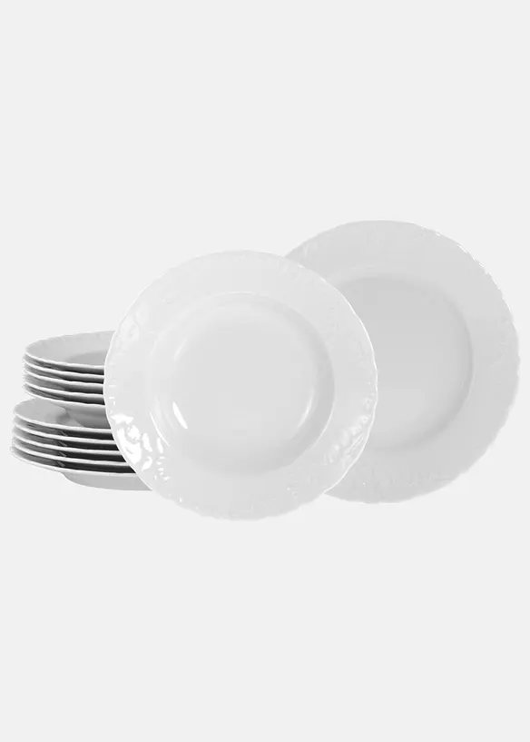 CreaTable Tafelservice (12-tlg. Set) in weiß - CreaTable