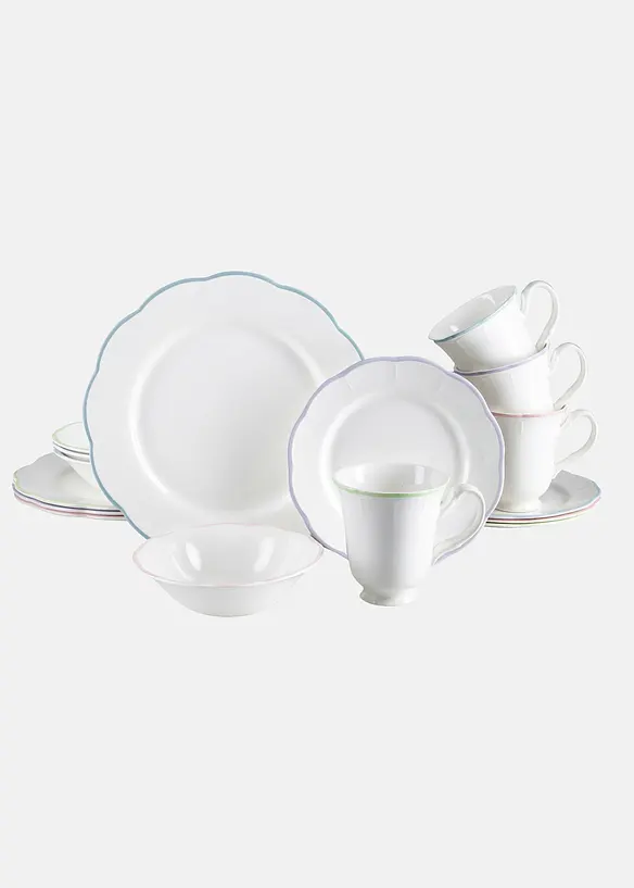 CreaTable Geschirr-Set (16-tlg. Set) in weiß - CreaTable