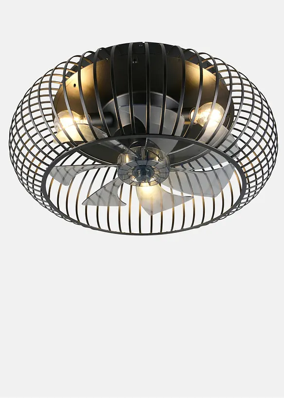 Trio Deckenleuchte mit Ventilator in schwarz - Trio Leuchten