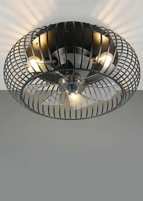 Trio Deckenleuchte mit Ventilator in schwarz (Ambiente) - Trio Leuchten