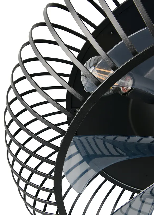 Trio Deckenleuchte mit Ventilator in schwarz (Detailaufnahme) - Trio Leuchten