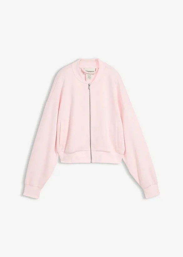 Scuba-Blouson aus softem Viskose-Mix in rosa von vorne - bonprix