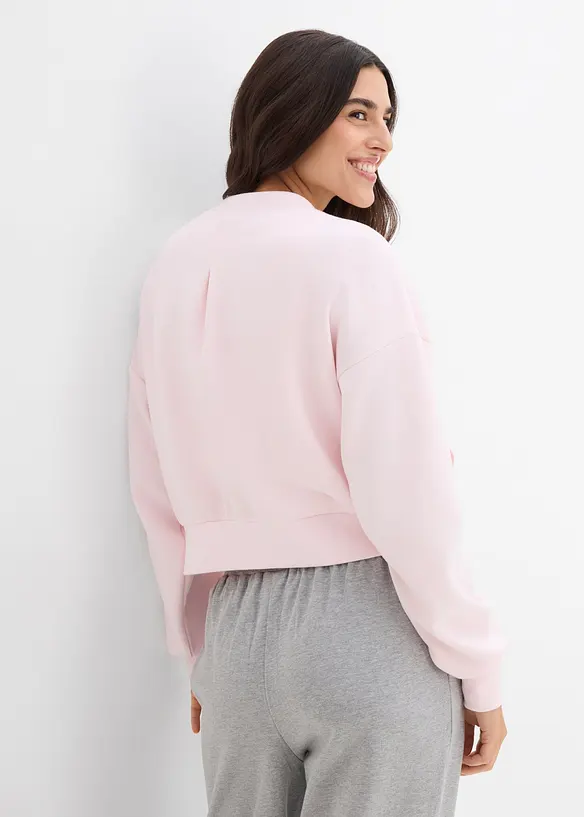 Scuba-Blouson aus softem Viskose-Mix in rosa von hinten (im Anschnitt) - bonprix