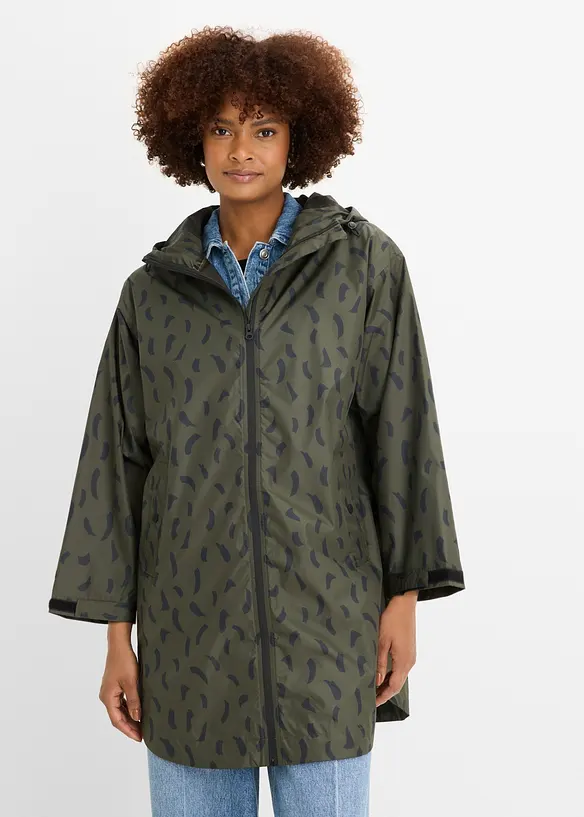 Regenmantel / Regencape in grün von vorne (Totalaufnahme) - bonprix
