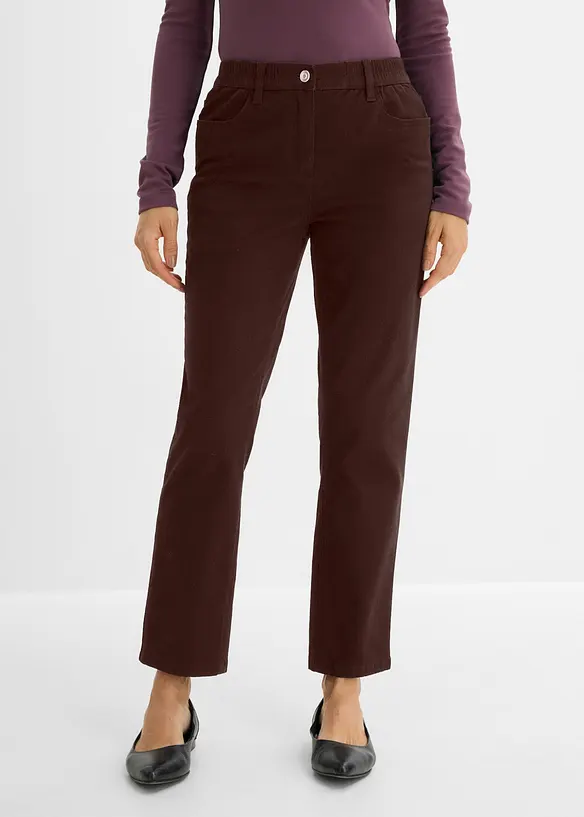 High-Waist-Twillhose aus Baumwoll-Mix in braun von vorne - bonprix High-Waist-Twillhose aus Baumwoll-Mix in braun von vorne - bonprix