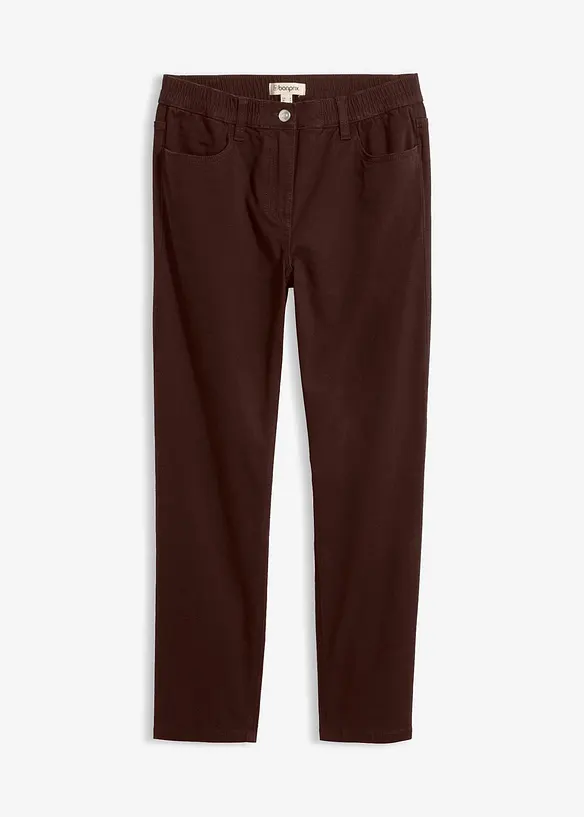 High-Waist-Twillhose aus Baumwoll-Mix in braun von vorne - bonprix High-Waist-Twillhose aus Baumwoll-Mix in braun von vorne - bonprix