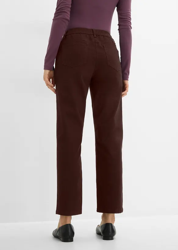 High-Waist-Twillhose aus Baumwoll-Mix in braun von hinten - bonprix High-Waist-Twillhose aus Baumwoll-Mix in braun von hinten - bonprix
