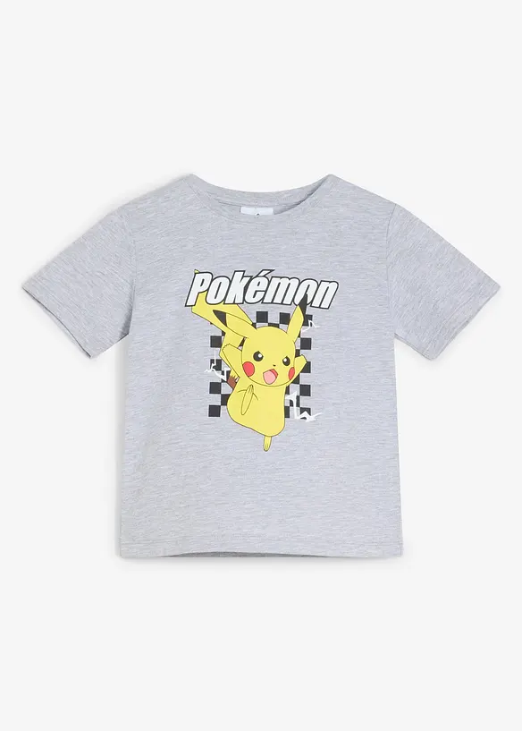 Pokémon T-Shirt aus leichtem Jersey in grau von vorne - Pokémon