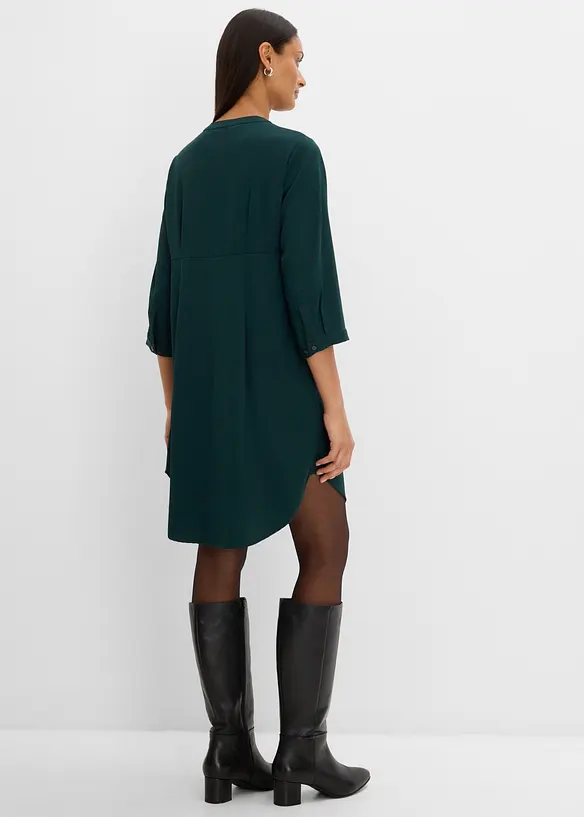Blusenkleid mit kurzer Knopfleiste in grün von hinten (Totalaufnahme) - bonprix