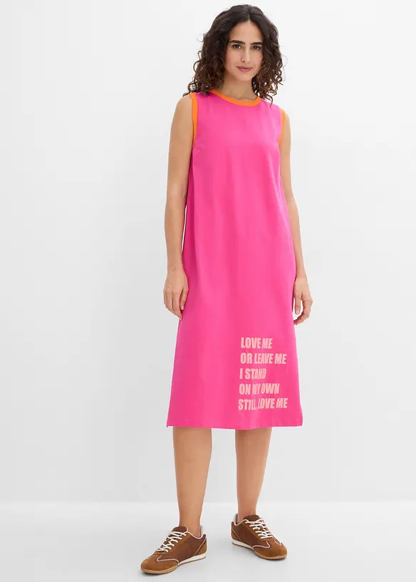 Shirtkleid aus reiner Bio-Baumwolle in pink von vorne (Totalaufnahme) - bonprix Shirtkleid aus reiner Bio-Baumwolle in pink von vorne (Totalaufnahme) - bonprix