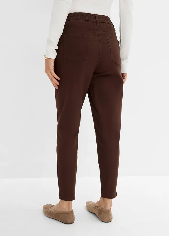 High-Waist-Mom-Twillhose aus Baumwoll-Mix in braun von hinten - bonprix High-Waist-Mom-Twillhose aus Baumwoll-Mix in braun von hinten - bonprix
