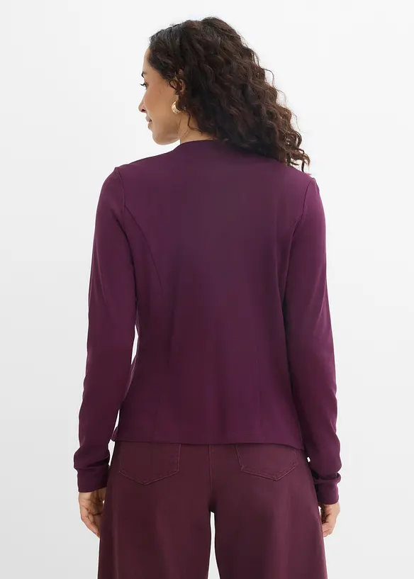 Jersey-Blazer aus Punto di Roma in lila von hinten (im Anschnitt) - bonprix