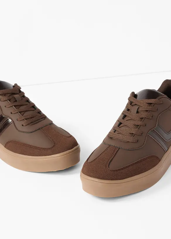 Plateau-Sneaker im Retrolook in braun - bonprix