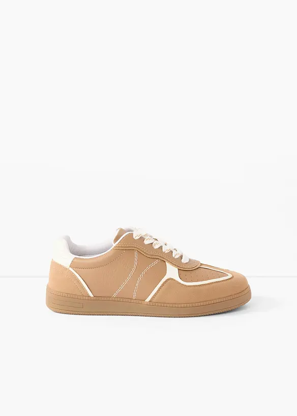 Sneaker im Retrolook in braun - bonprix