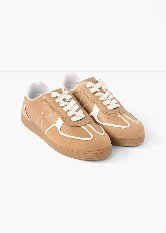 Sneaker im Retrolook in braun - bonprix