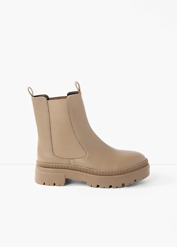 Chelsea-Boots mit Profilsohle in braun - bonprix