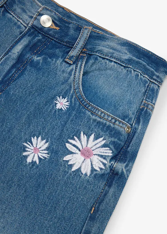 Wide-Leg-Jeans Mid Waist in blau - bonprix