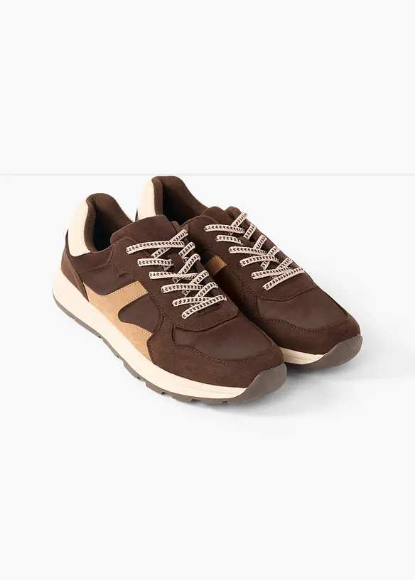 Sneaker im Retrolook in braun - bonprix