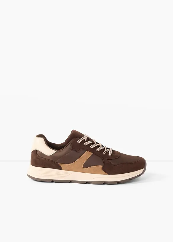 Sneaker im Retrolook in braun - bonprix