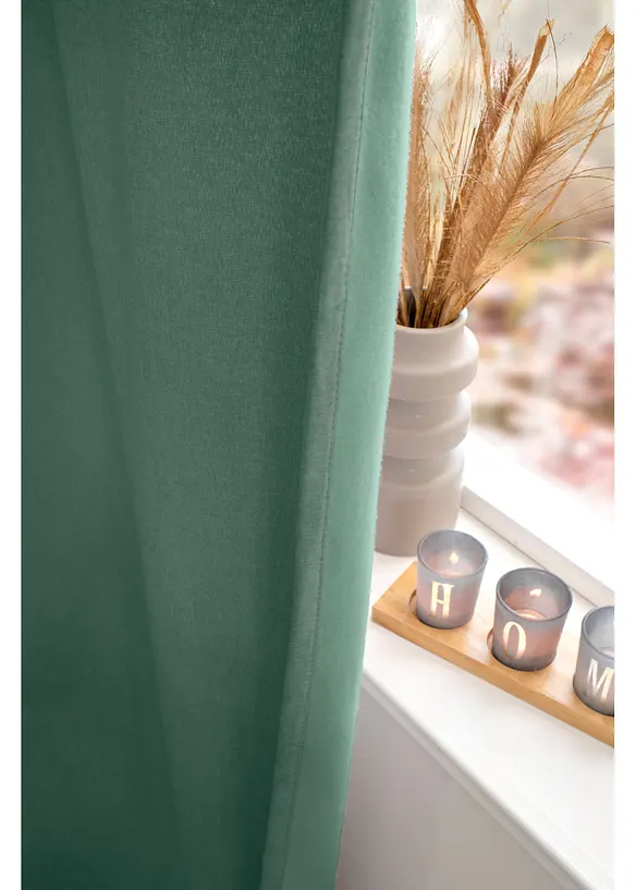 Thermo-Vorhang mit weicher Fleece-Rückseite, auch in extra lang (1er Pack) in grün (Ambiente) - bonprix
