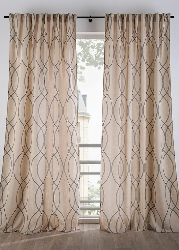 Vorhang mit Melange-Effekt (1er Pack) in beige - bonprix