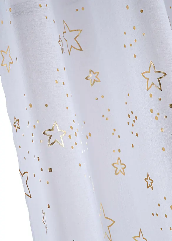 Gardine mit Glanz Sternen (1er Pack) in gold (Detailaufnahme) - bonprix