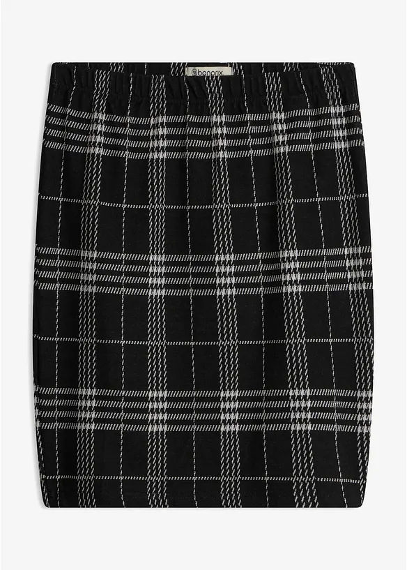 Tartan-Minirock in schwarz von vorne - bonprix
