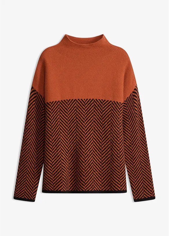 Pullover in braun von vorne - bonprix
