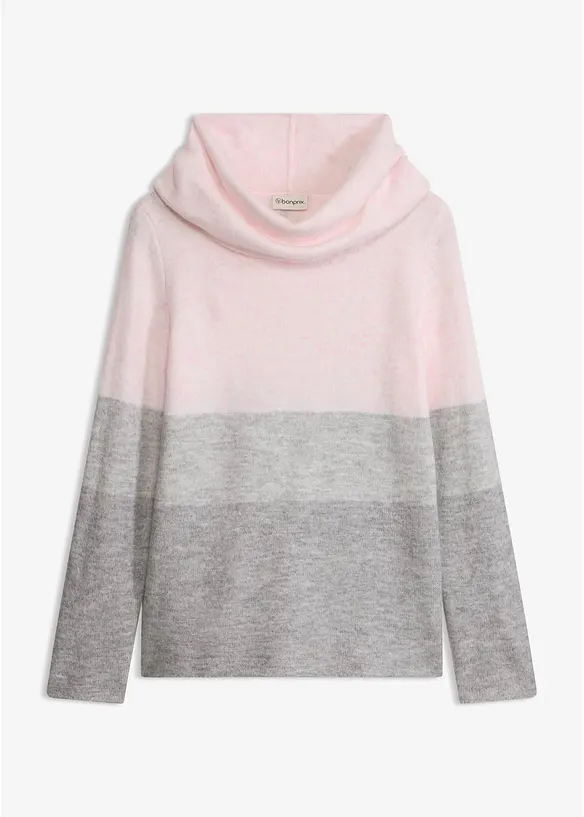 Rollkragenpullover in rosa von vorne - bonprix